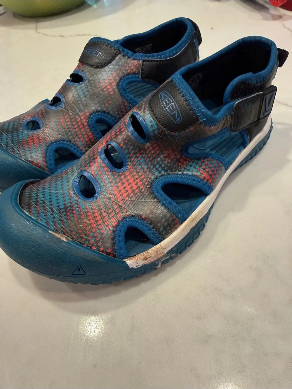 KEEN Kids Blue and Red Water Shoes